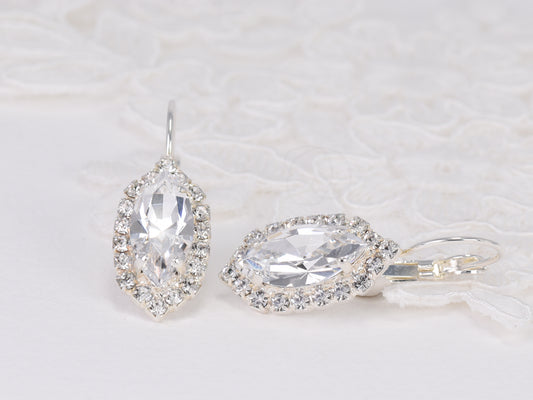 Bette - Navette crystal earring with simple vintage design