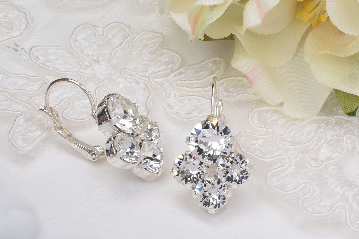 Garbo - A sparkling Austrian crystal leverback earring
