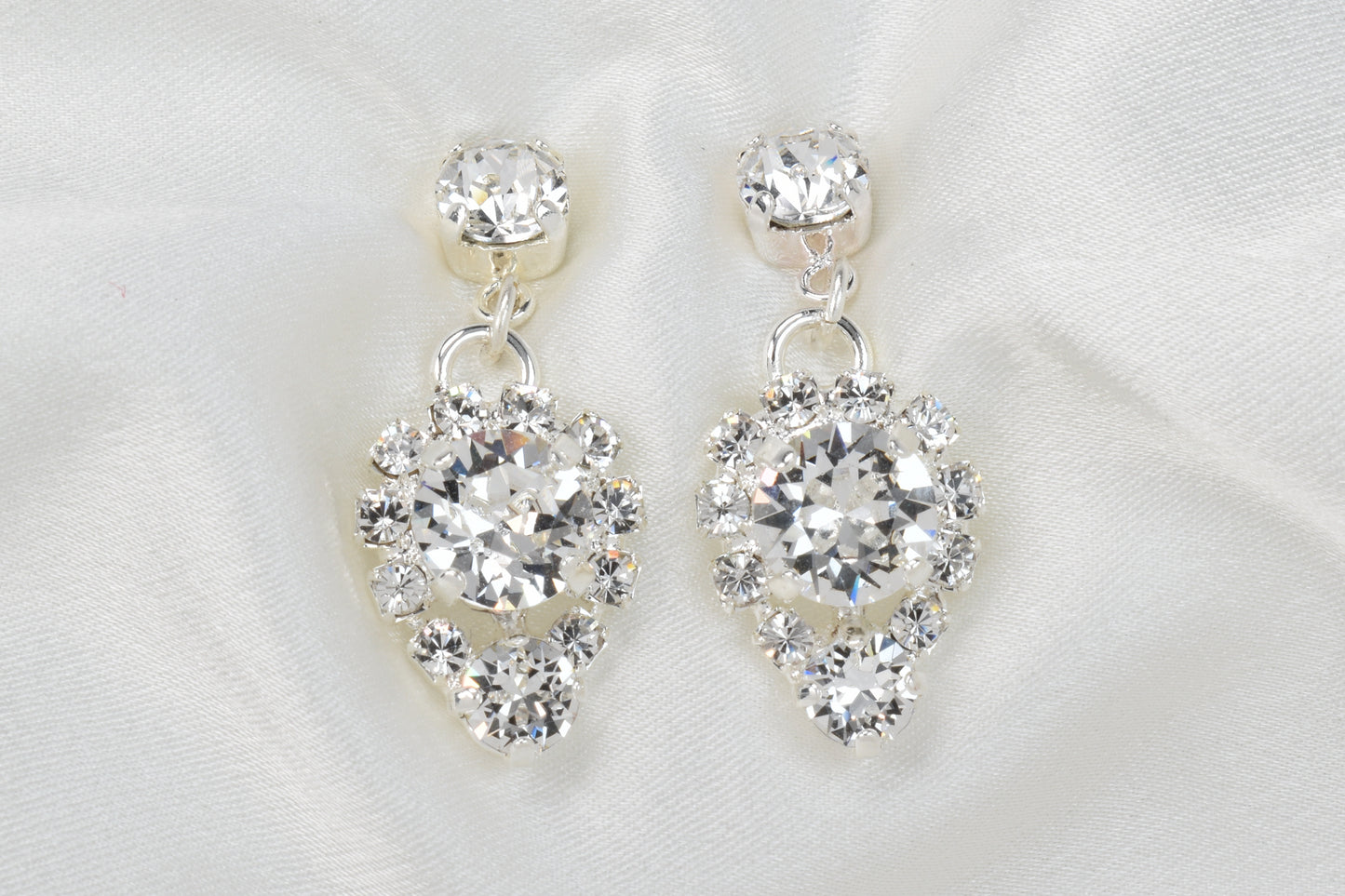 Ingrid - A sparkling silver and crystal stud earring.