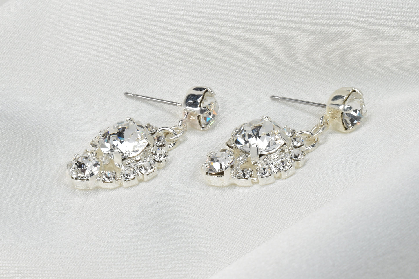 Ingrid - A sparkling silver and crystal stud earring.