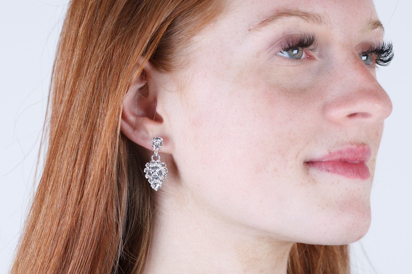 Ingrid - A sparkling silver and crystal stud earring.